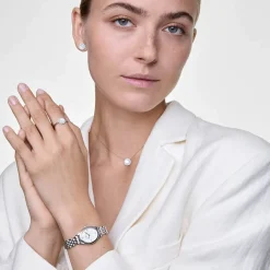 Daniel Wellington Ophelia Mini Silver 22x25.5mm White Dial Steel Bracelet Watch