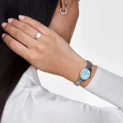 Daniel Wellington Ophelia Mini Ice Blue Silver 22x25.5mm Dial Steel Bracelet Watch