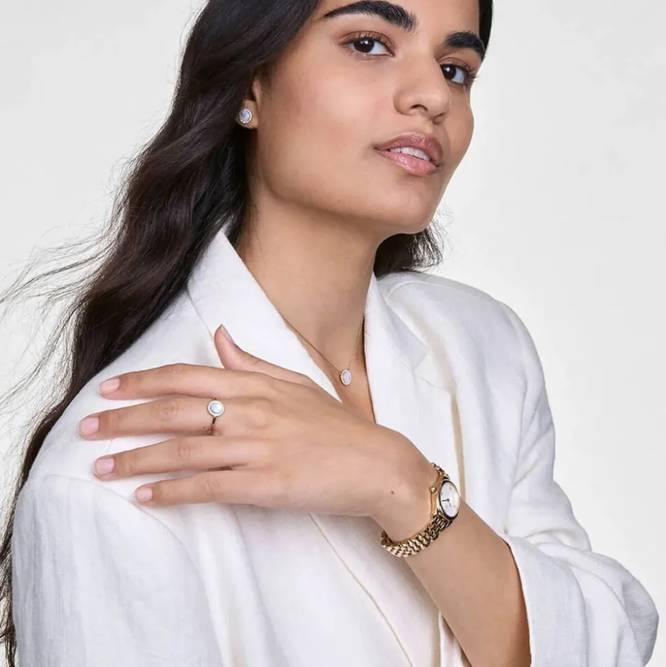 Daniel Wellington Ophelia Mini Gold 22x25.5mm White Dial Gold Plated Steel Bracelet Watch