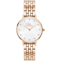 Daniel Wellington Petite Lumine 28mm Mother of Pearl White Dial Rose Gold Plated Case Watch