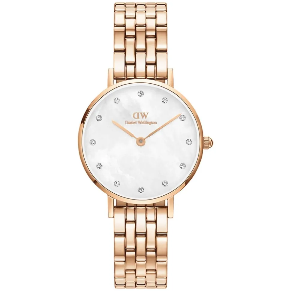 Daniel Wellington Petite Lumine 28mm Mother of Pearl White Dial Rose Gold Plated Case Watch