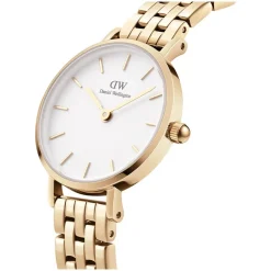 Daniel Wellington Petite 5-Link Evergold 28mm White Dial Gold Plated Steel Bracelet Watch