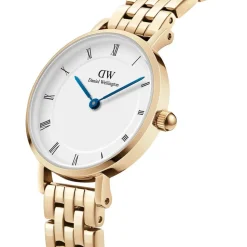 Daniel Wellington Petite Roman Numerals 28mm White Dial 5-Link Gold PVD Bracelet Watch