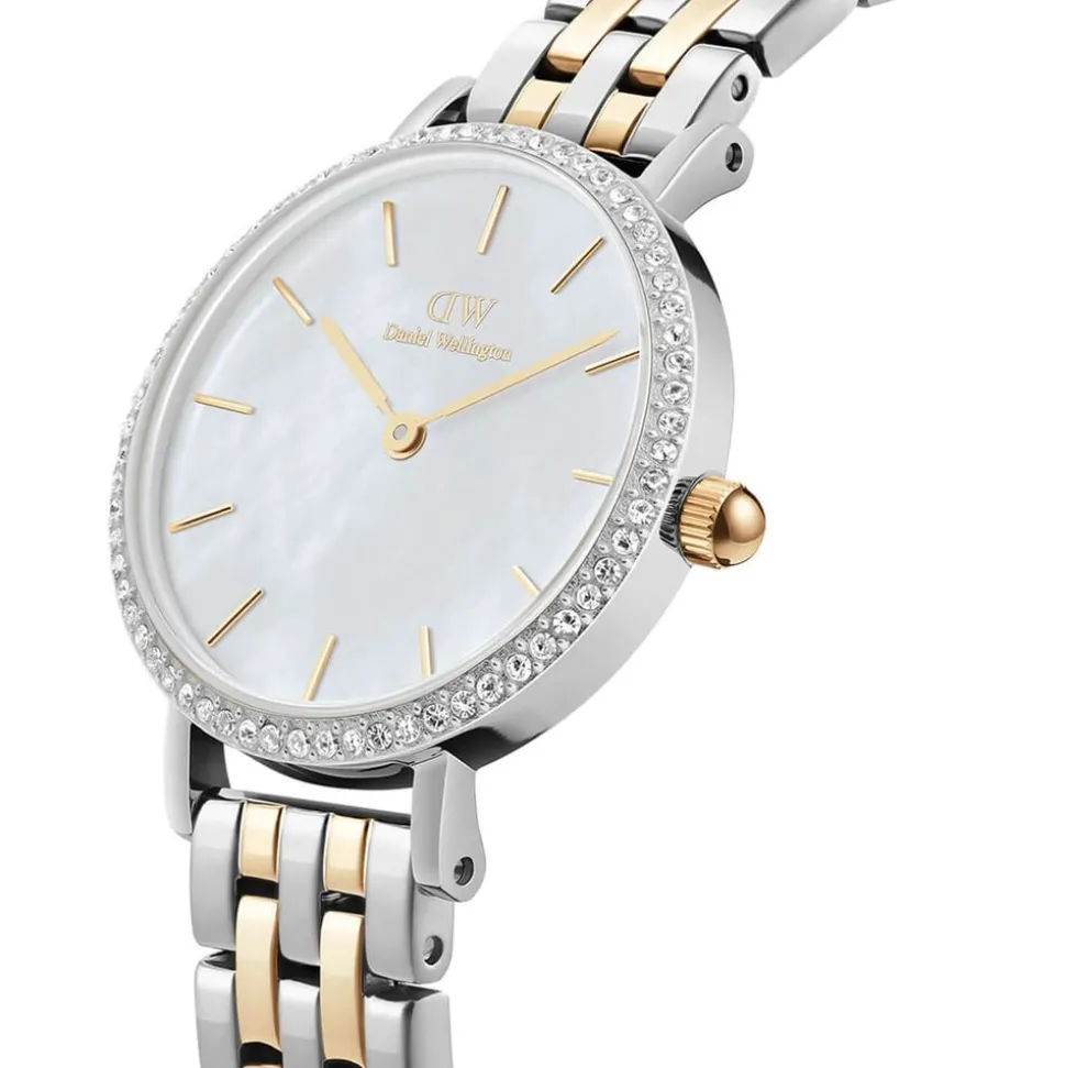 Daniel Wellington Petite Lumine 28mm Mother of Pearl Dial Two Tone Bracelet Watch