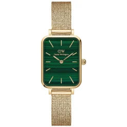 Daniel Wellington Quadro Malachite 20x26mm Green Dial Yellow Gold Bracelet Watch