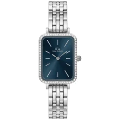 Daniel Wellington Quadro 20x26mm Arctic Blue Dial Silver Stainless Steel Bracelet Watch