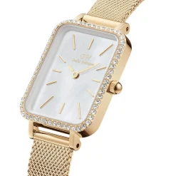 Daniel Wellington Quadro 20x26mm Mother of Pearl Dial Yellow Gold Bracelet Watch