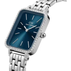 Daniel Wellington Quadro 20x26mm Arctic Blue Dial Silver Stainless Steel Bracelet Watch