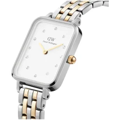 Daniel Wellington Quadro Lumine 20x26mm Eggshell White Dial Two-Tone Steel Bracelet Watch