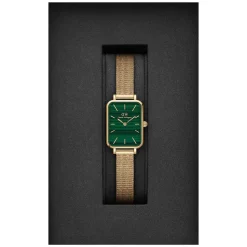 Daniel Wellington Quadro Malachite 20x26mm Green Dial Yellow Gold Bracelet Watch