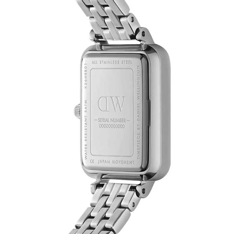 Daniel Wellington Quadro 20x26mm Arctic Blue Dial Silver Stainless Steel Bracelet Watch
