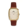 Daniel Wellington Vintage St Mawes Gold 32x36.3mm Dial Brown Leather Strap Watch