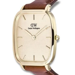 Daniel Wellington Vintage St Mawes Gold 32x36.3mm Dial Brown Leather Strap Watch