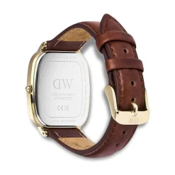 Daniel Wellington Vintage St Mawes Gold 32x36.3mm Dial Brown Leather Strap Watch