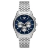 Emporio Armani Antonio Chronograph 41mm Blue Dial Stainless Steel Bracelet Watch