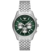 Emporio Armani Antonio Chronograph 41mm Green Dial Steel Bracelet Watch