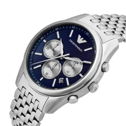 Emporio Armani Antonio Chronograph 41mm Blue Dial Stainless Steel Bracelet Watch