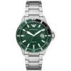 Emporio Armani Diver 42mm Green Dial Steel Case Bracelet Watch
