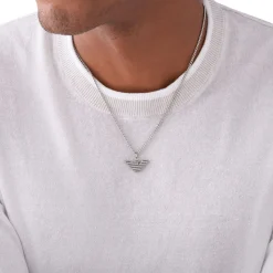 Emporio Armani Essentials Logo Stainless Steel Pendant