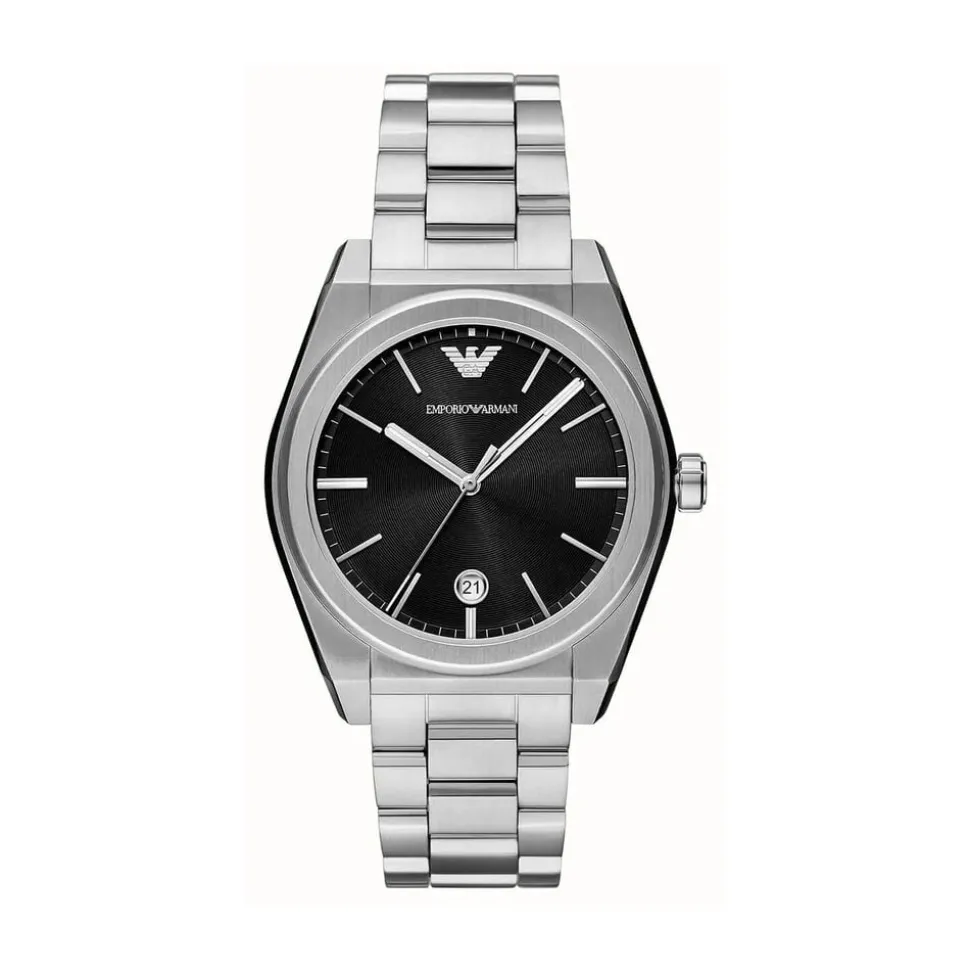 Emporio Armani Federico 41mm Black Dial Stainless Steel Bracelet Watch