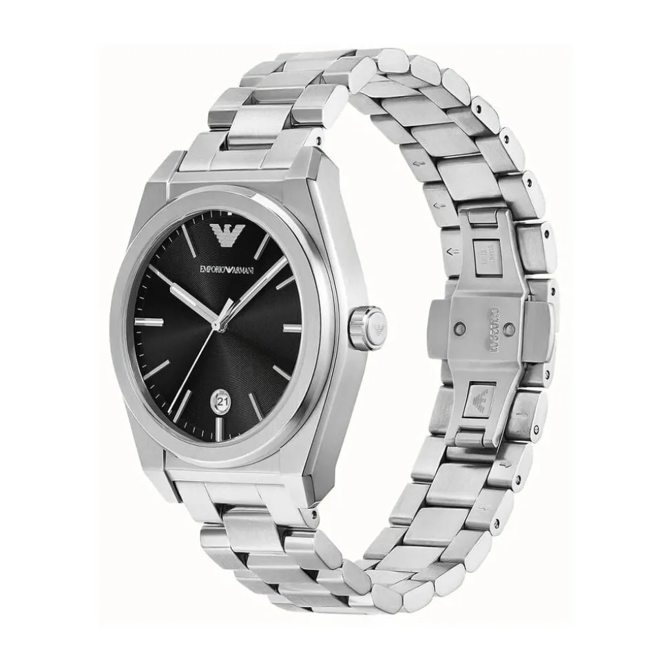 Emporio Armani Federico 41mm Black Dial Stainless Steel Bracelet Watch