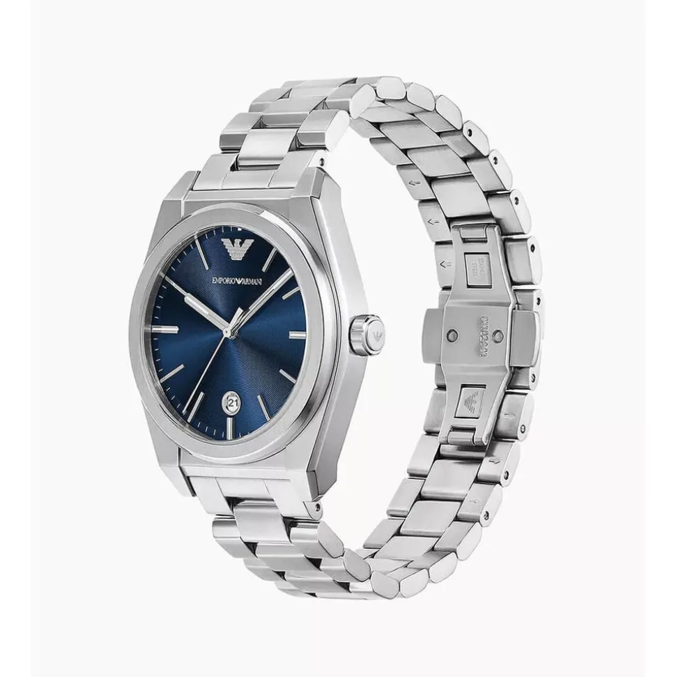 Emporio Armani Federico 41mm Blue Dial Stainless Steel Bracelet Watch
