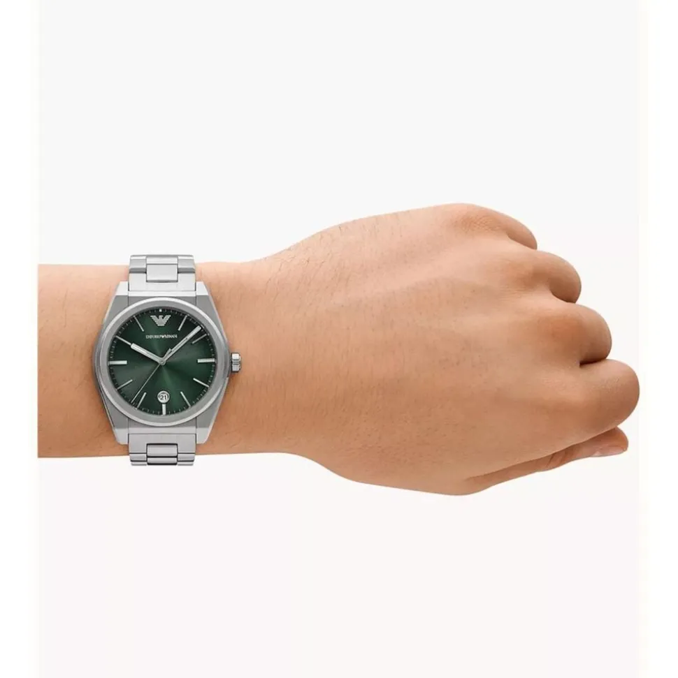 Emporio Armani Federico 41mm Green Dial Stainless Steel Bracelet Watch