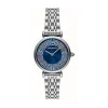 Emporio Armani Gianni T-Bar 32mm Blue Cubic Zirconia Set Dial Steel Bracelet Watch