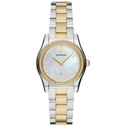 Emporio Armani Mia 32mm MOP Dial Yellow Gold Steel Bracelet Watch