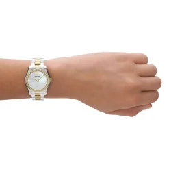 Emporio Armani Mia 32mm MOP Dial Yellow Gold Steel Bracelet Watch