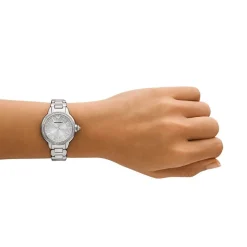 Emporio Armani Mia 32mm Silver Cubic Zirconia Set Dial & Bezel Steel Bracelet Watch