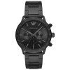 Emporio Armani 43mm Black Chronograph Dial Black PVD Case Bracelet Watch