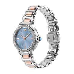 Emporio Armani 32mm Blue Dial Two-Tone Steel Bracelet Watch