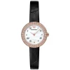 Emporio Armani Rosa 30mm White MOP Dial Rose Gold Bezel Cubic Zirconia Set Black Strap Watch