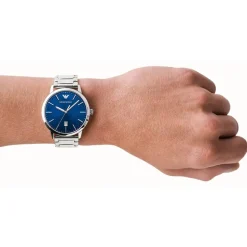 Emporio Armani Ruggero 43mm Blue Dial Stainless Steel Bracelet Watch