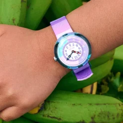 FLIK FLAK Stripy Purple 31.85mm Quartz Kids Watch