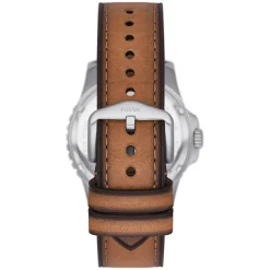Fossil Blue 42mm Green Dial Tan Leather Strap Watch