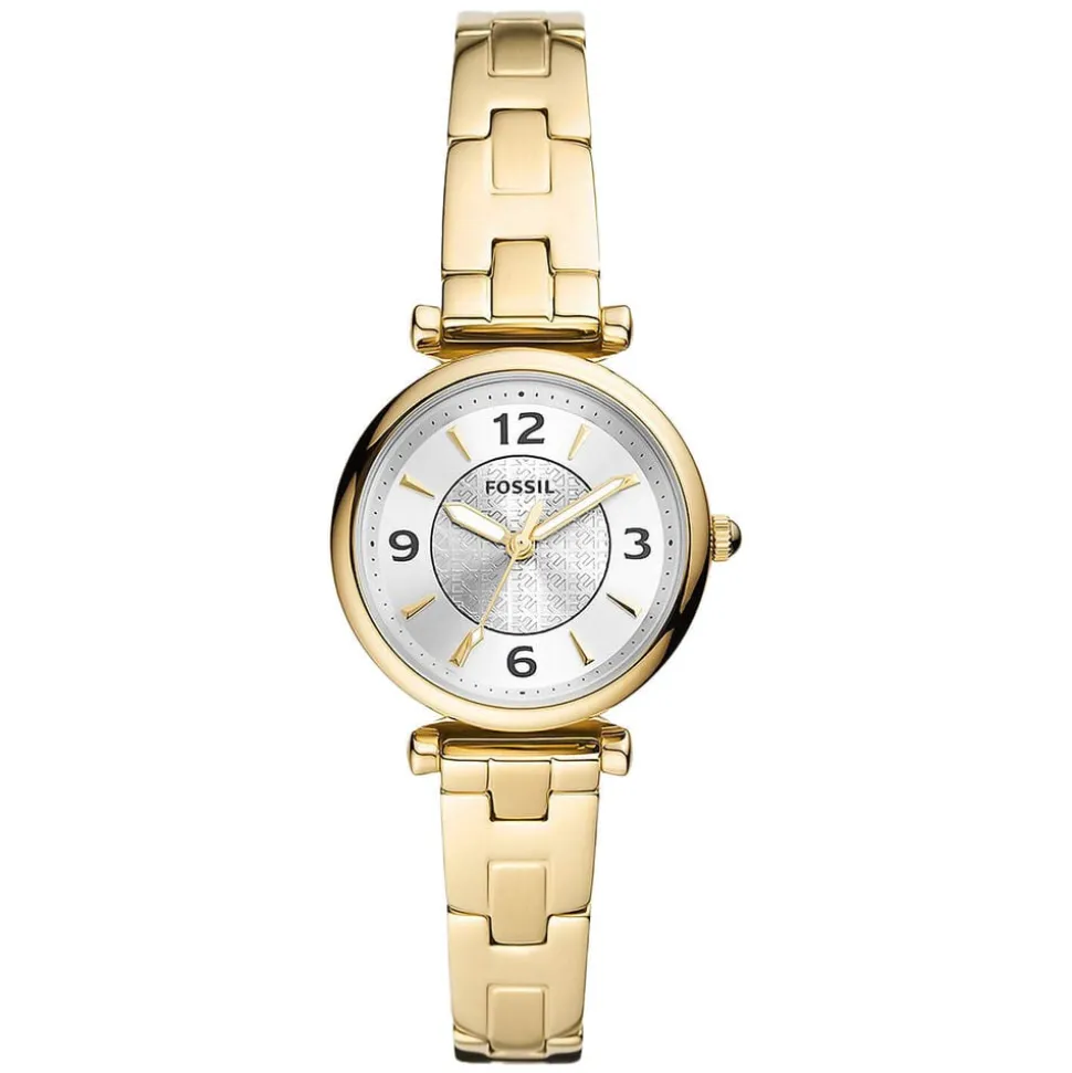 Fossil Carlie Mini 28mm Yellow Gold Steel Case Watch
