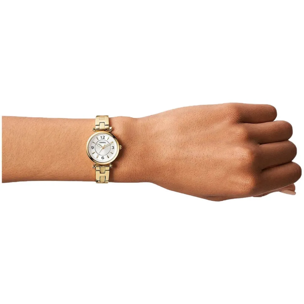 Fossil Carlie Mini 28mm Yellow Gold Steel Case Watch