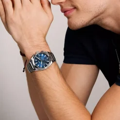 Fossil Everett Chronograph 44mm Blue Dial Stainless Steel Bracelet Watch