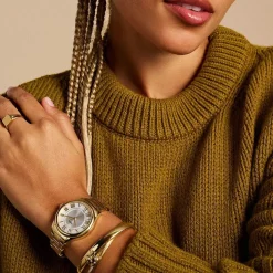 Fossil Gilmore 38mm Silver Dial Gold Tone Stainless Steel Bracelet Watch