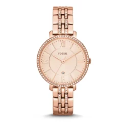 Fossil Jacqueline Ladies' Crystal Rose Gold-plated Bracelet Watch