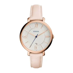Fossil Jacqueline ladies' pink leather strap watch