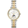 Fossil Jacqueline 36mm Sun Moon White Dial Two Tone Bracelet Watch