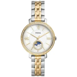 Fossil Jacqueline 36mm Sun Moon White Dial Two Tone Bracelet Watch