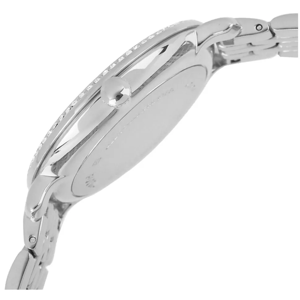 Fossil Jacqueline White Dial Cubic Zirconia Bezel Steel Bracelet Watch