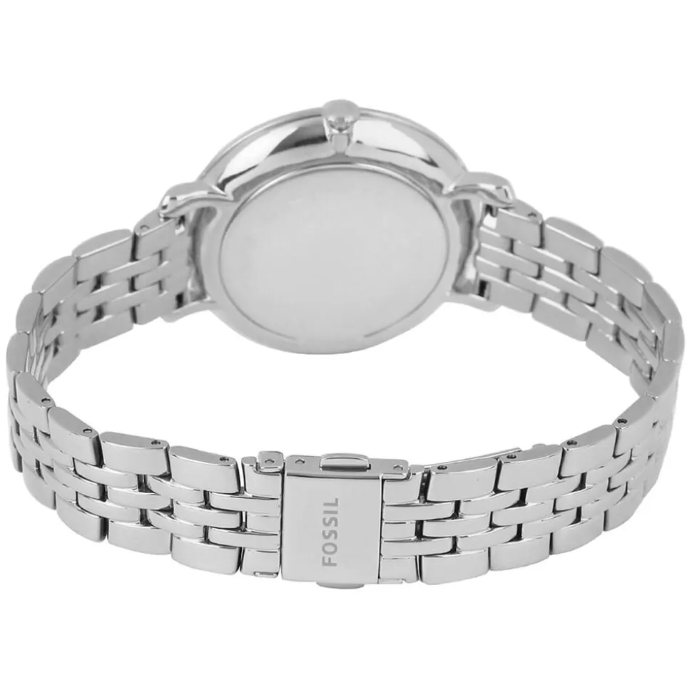 Fossil Jacqueline White Dial Cubic Zirconia Bezel Steel Bracelet Watch