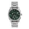 Fossil Machine Chronograph 42mm Green Dial Steel Case & Bracelet Watch