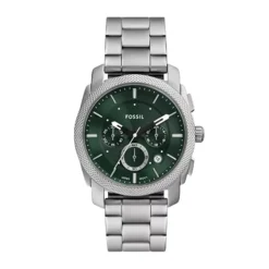 Fossil Machine Chronograph 42mm Green Dial Steel Case & Bracelet Watch