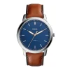 Fossil Minimalist Brown Strap Mens Watch
